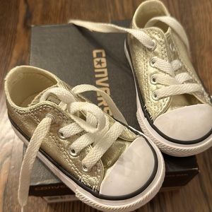 Infant converse sneakers gold